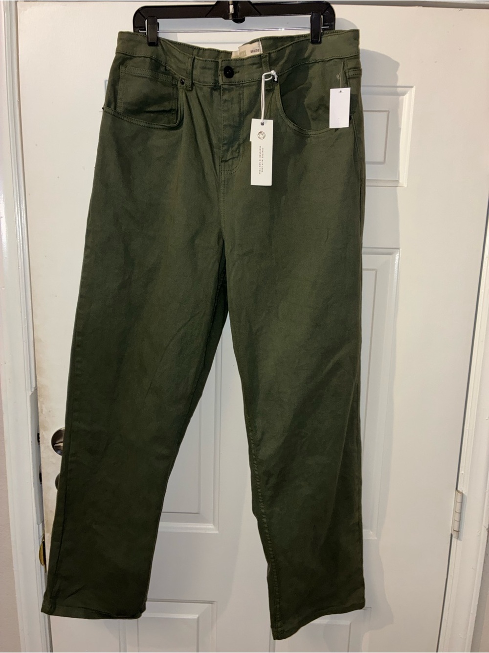 Free Planet Men's Dark Olive Relaxed Jeans